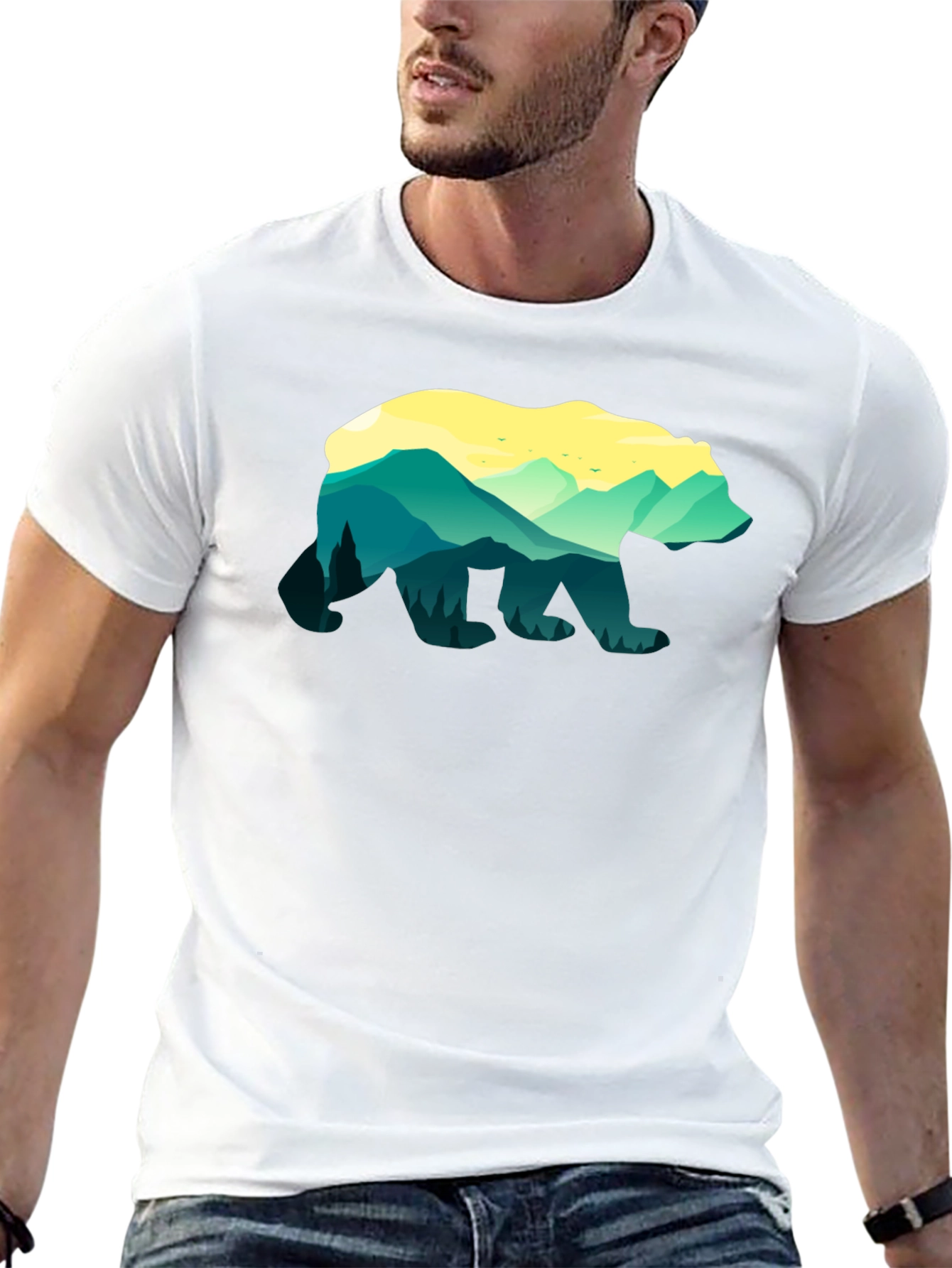 Nature Bear Graphic Tee - Unisex Black T-Shirt
