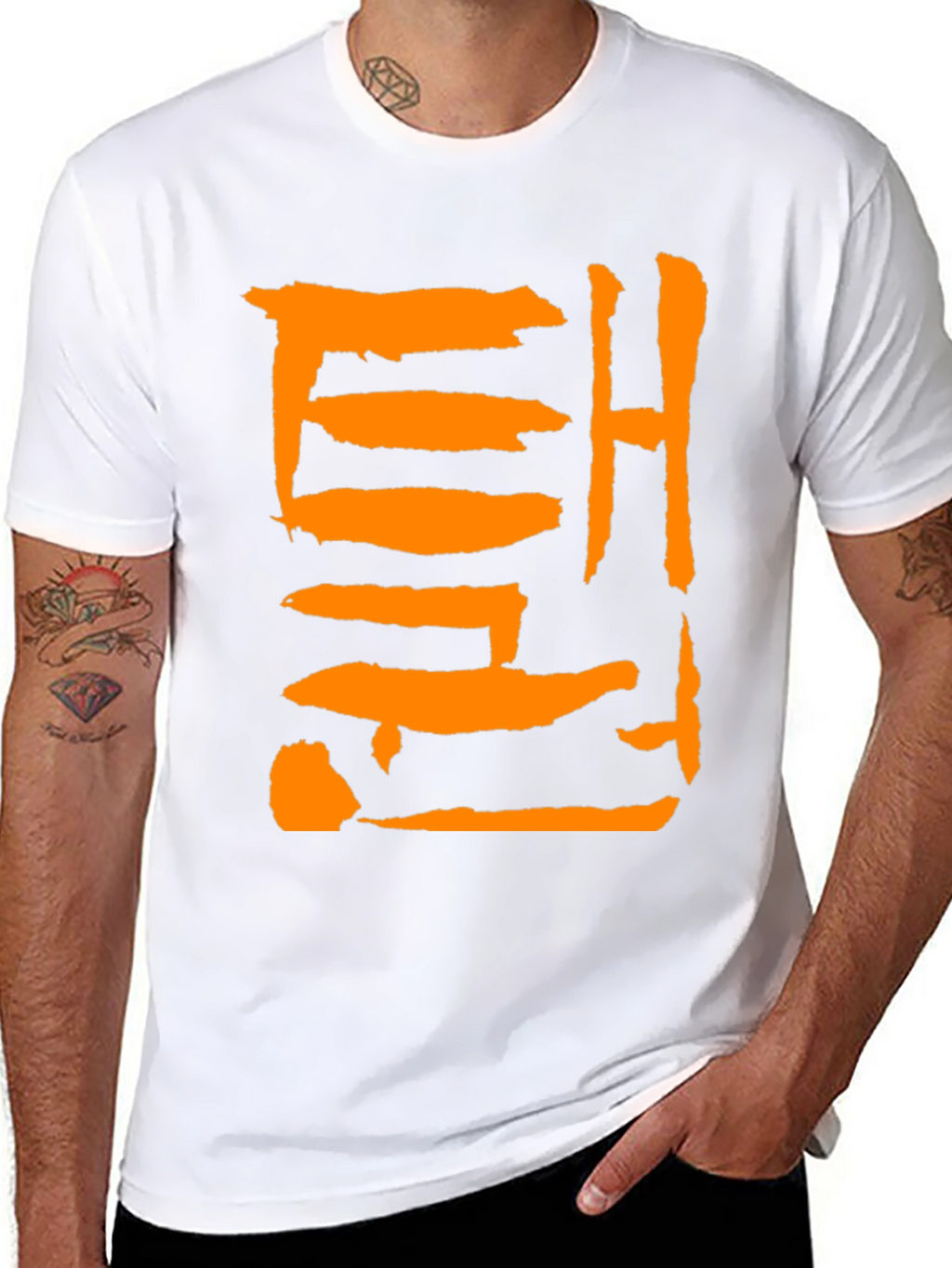 Trendy Black Tee with Bold Graphic Print