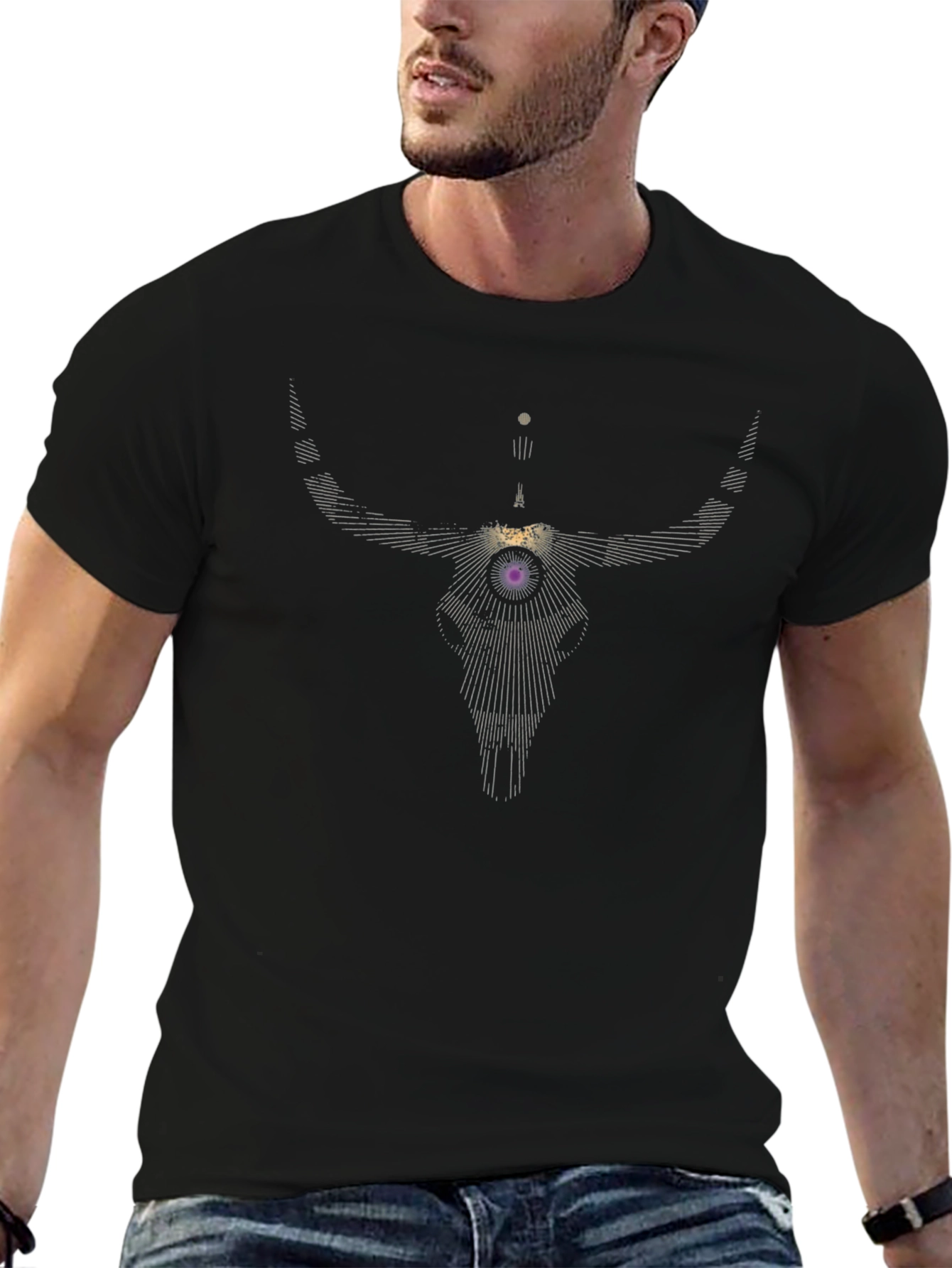 Geometric Bull Skull Graphic Tee