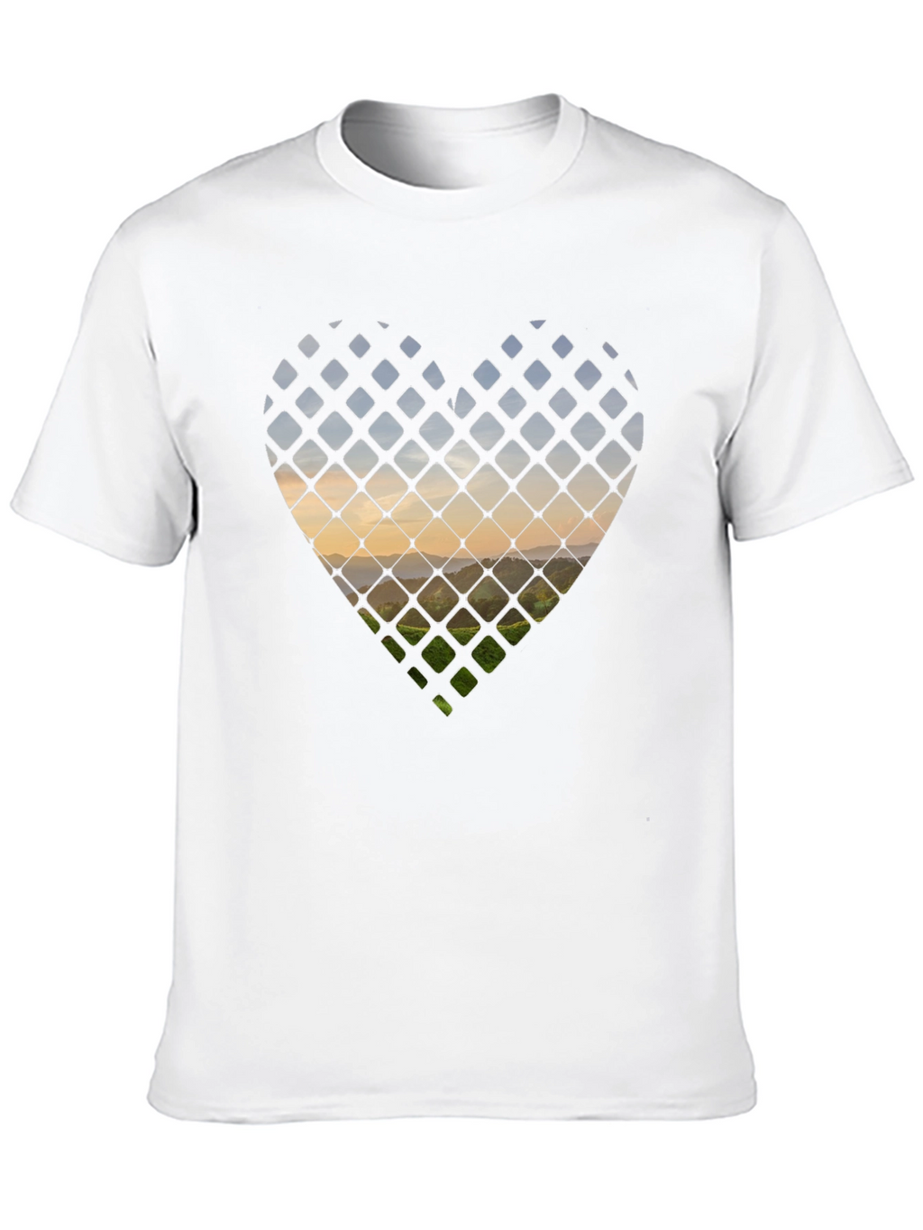 Heart Landscape Graphic Tee - Stylish Black T-Shirt