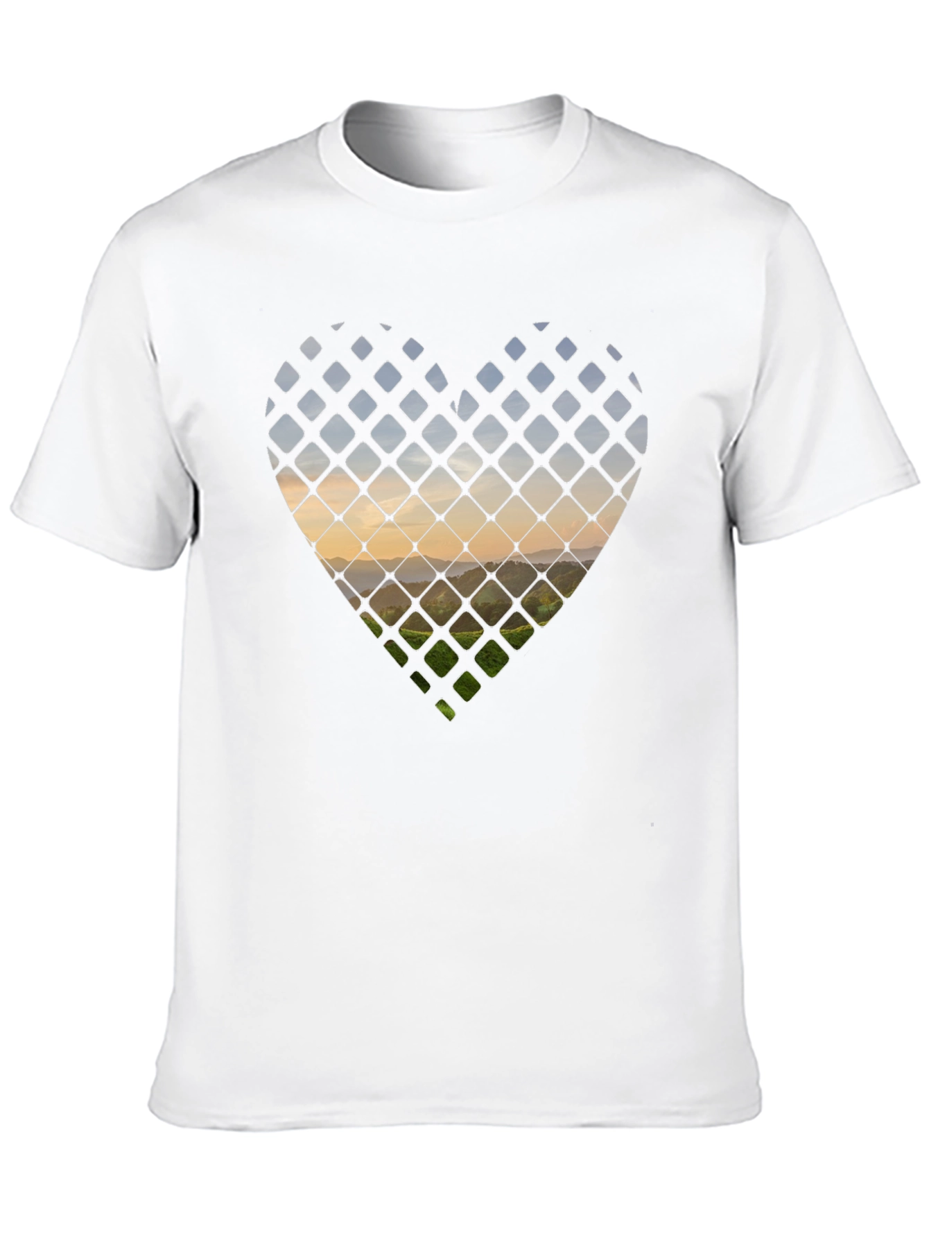 Heart Landscape Graphic Tee - Stylish Black T-Shirt