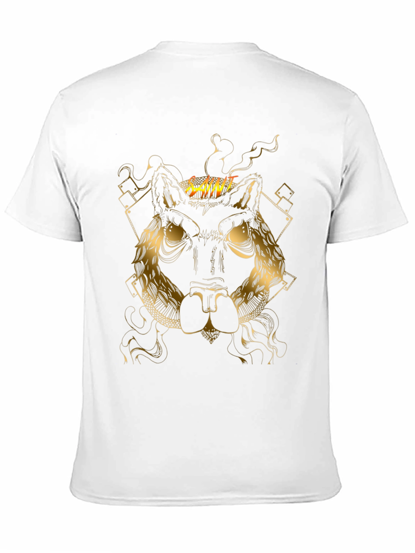 Saint Wolf Graphic Print Black T-Shirt