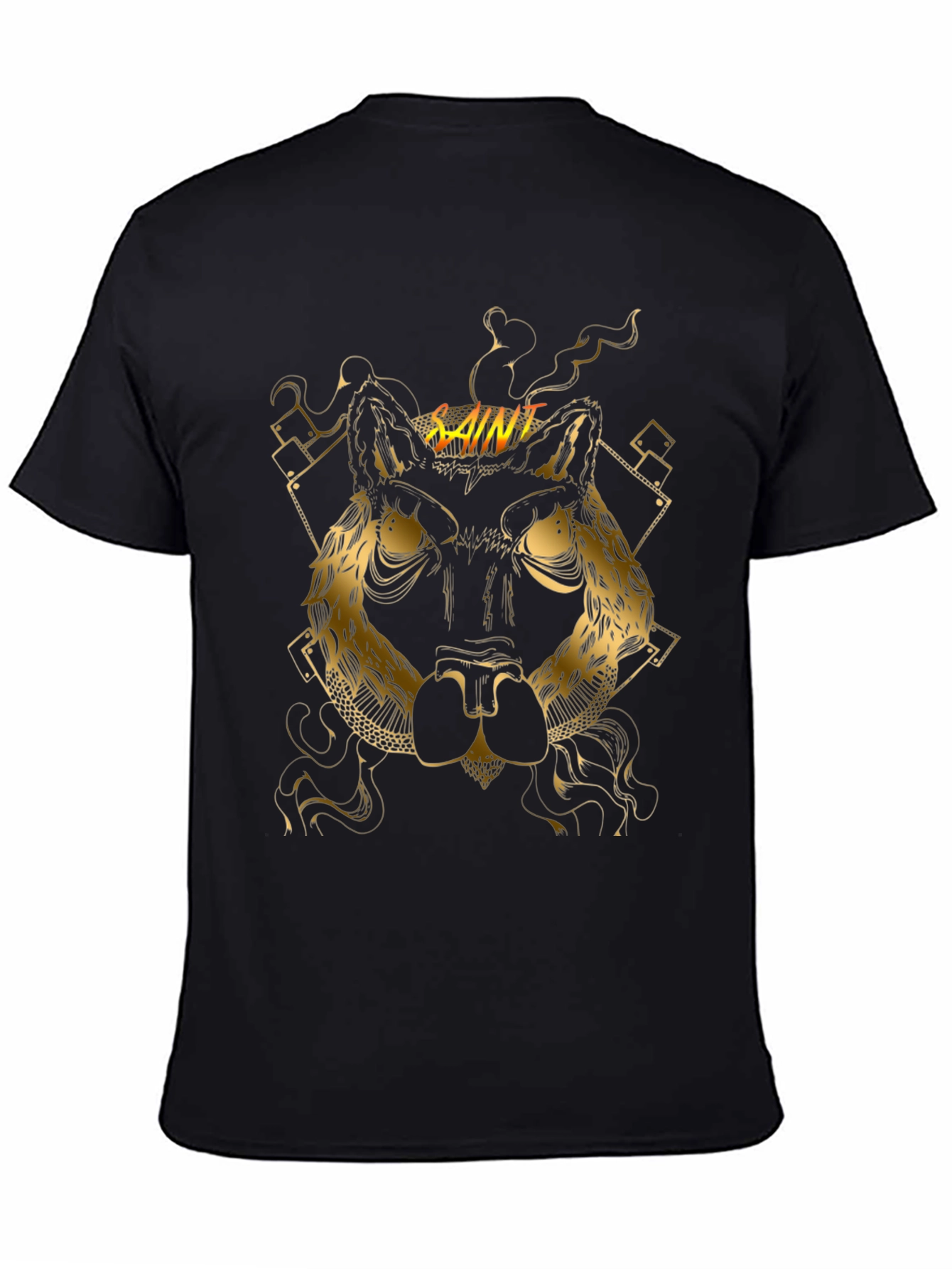 Saint Wolf Graphic Print Black T-Shirt