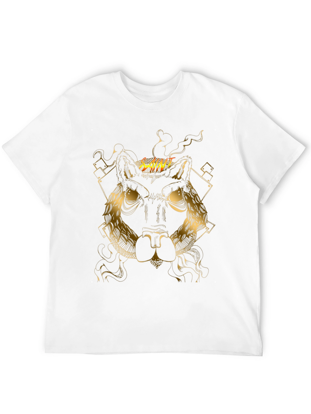 Saint Wolf Graphic Print Black T-Shirt