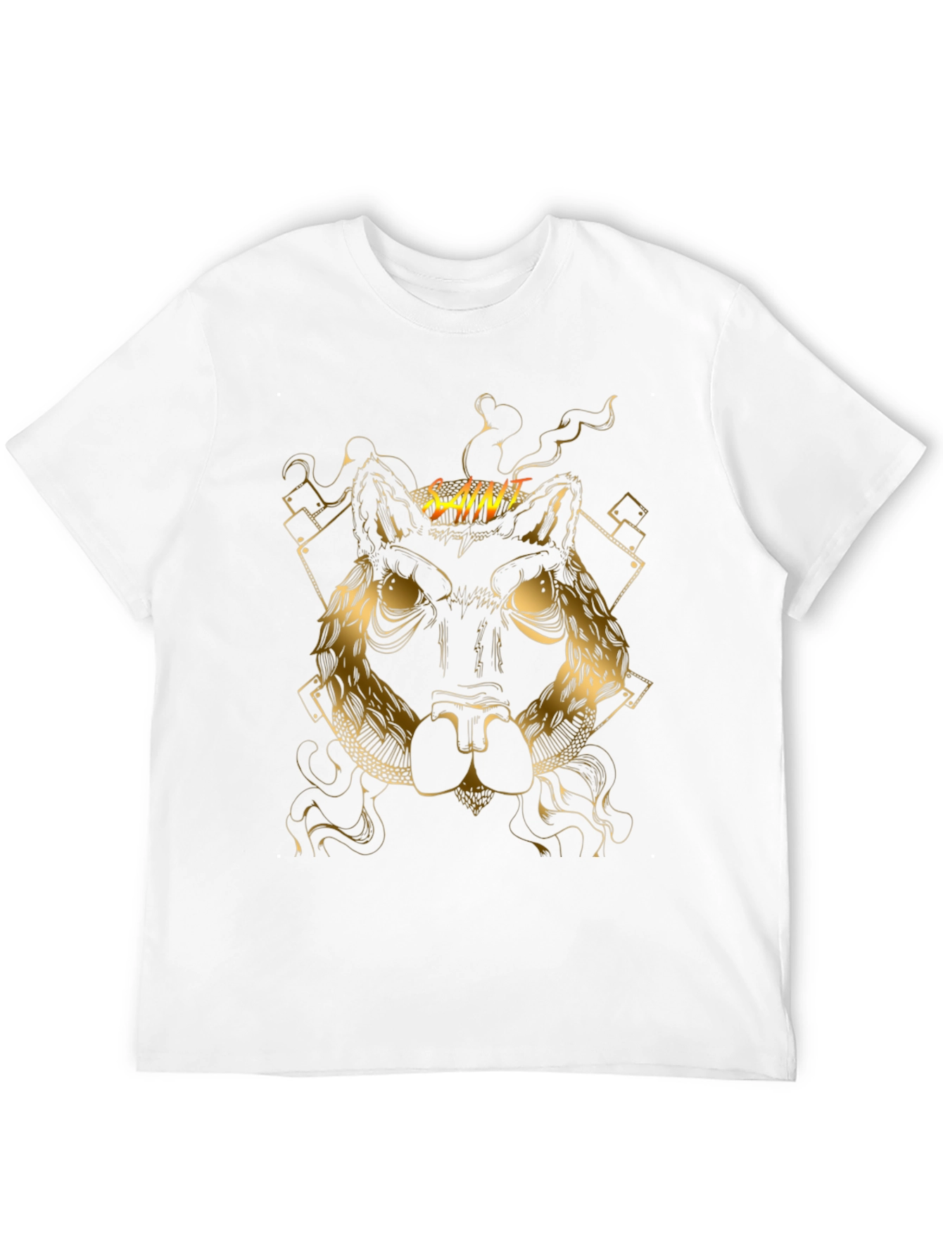 Saint Wolf Graphic Print Black T-Shirt