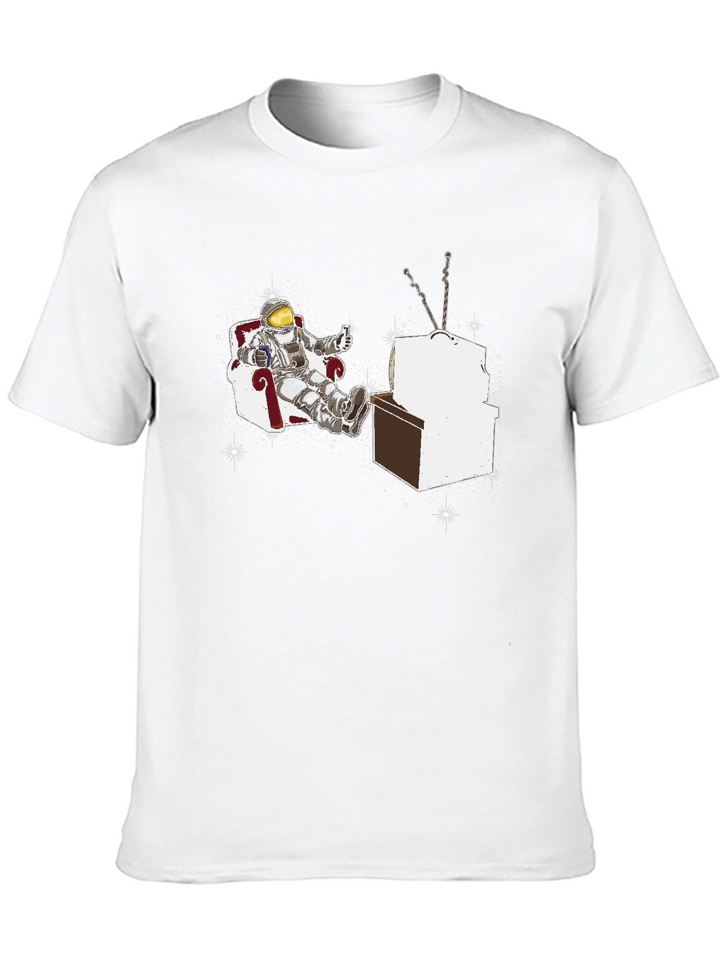 Astronaut Watching TV Graphic T-Shirt