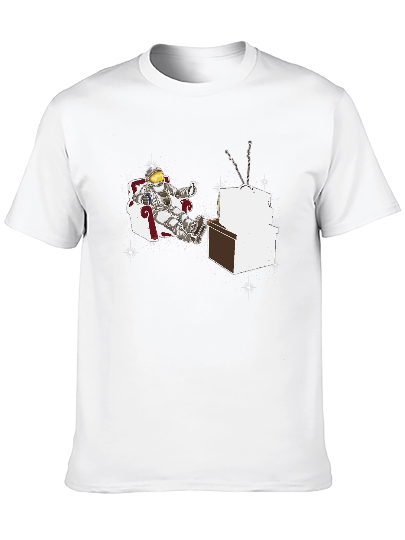 Astronaut Watching TV Graphic T-Shirt