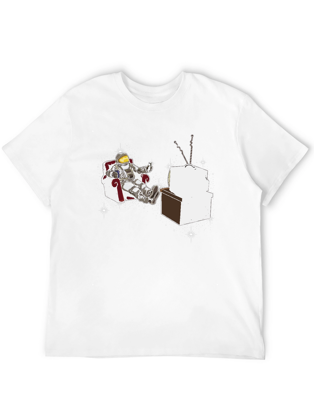 Astronaut Watching TV Graphic T-Shirt