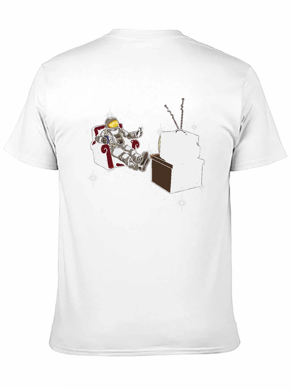 Astronaut Watching TV Graphic T-Shirt