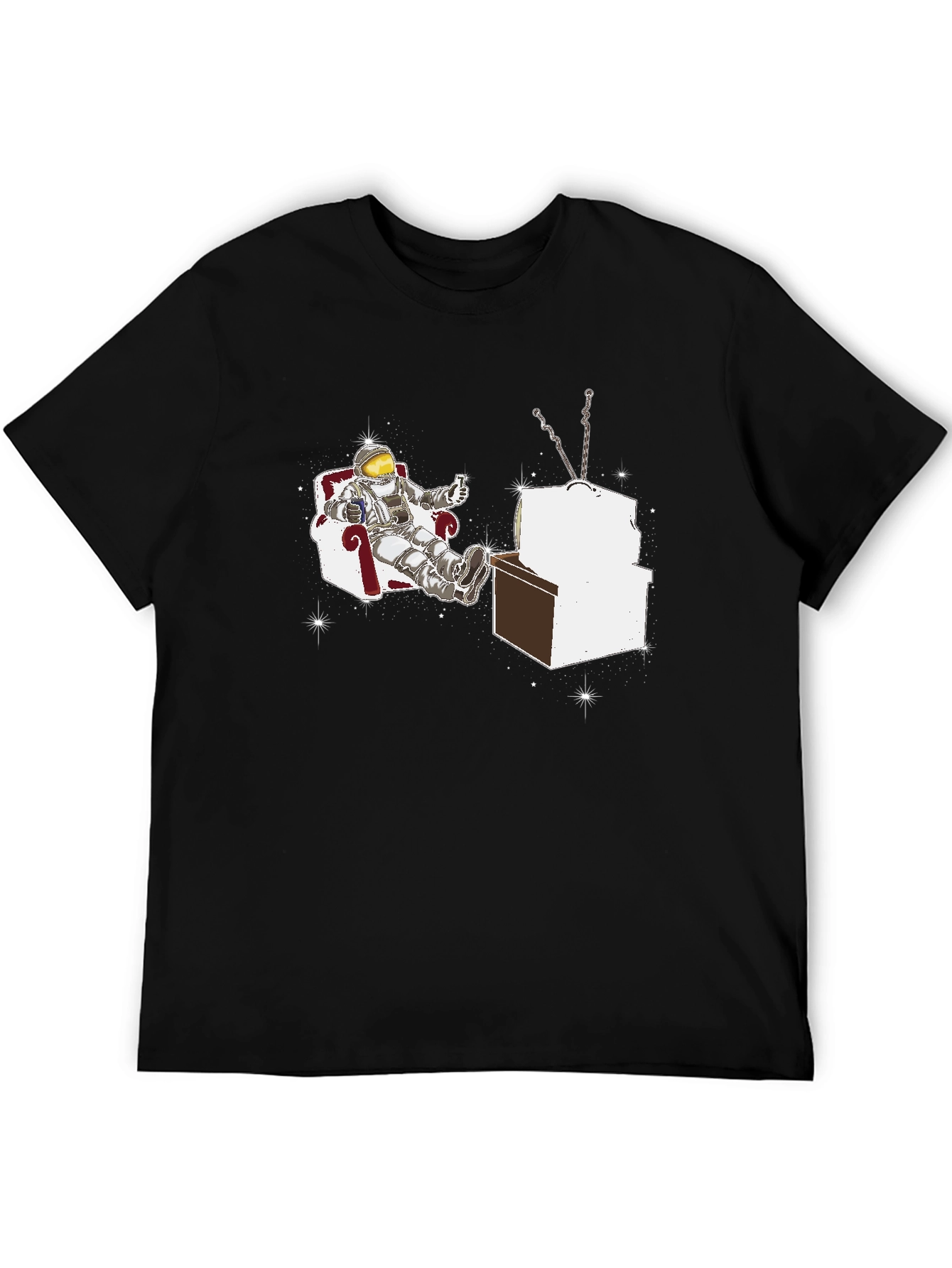 Astronaut Watching TV Graphic T-Shirt