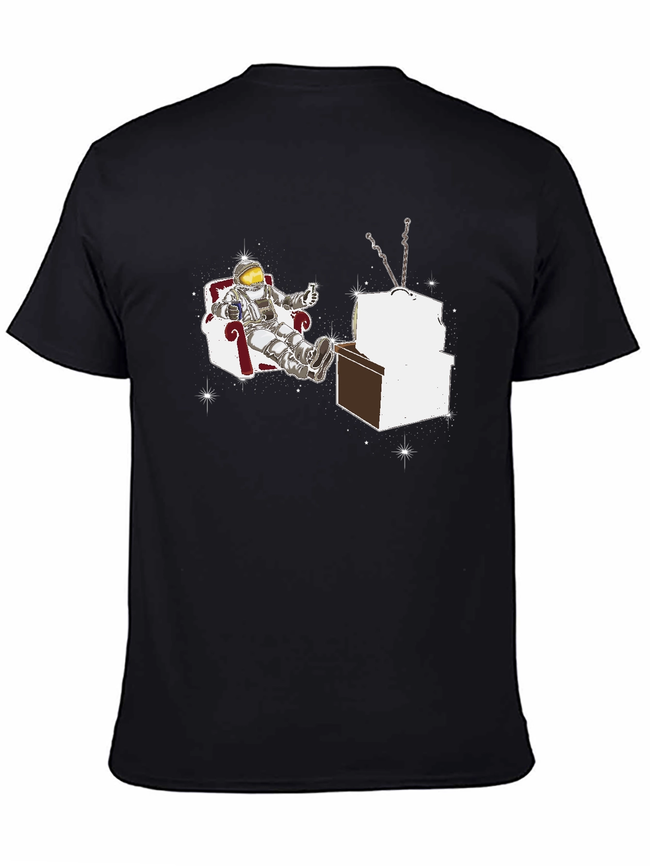 Astronaut Watching TV Graphic T-Shirt