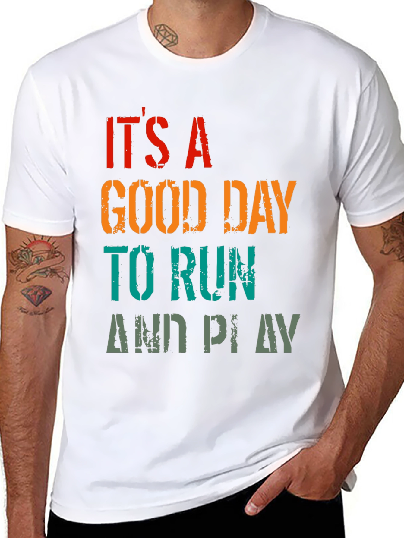 Its a Good Day To Run And Play Black T-Shirt