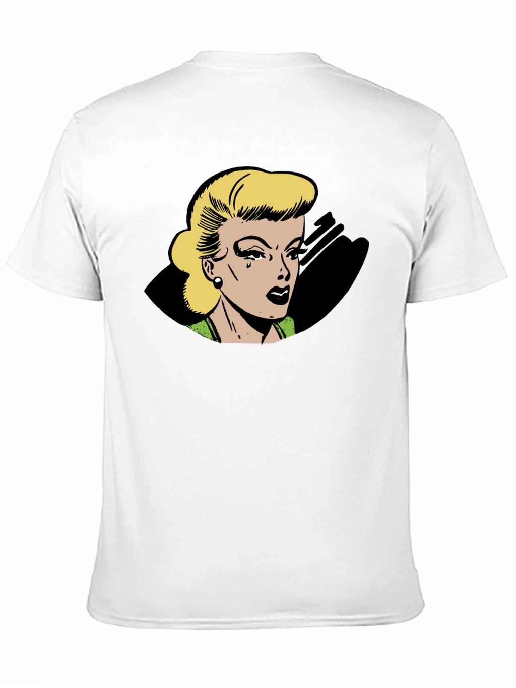 Retro Comic Style Womans Black T-Shirt