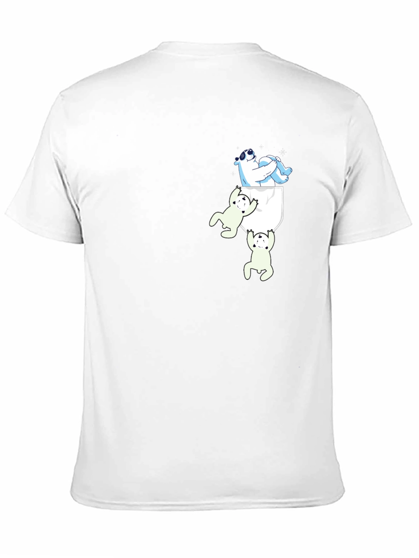 Bear Pocket Graphic Tee - Fun Novelty T-Shirt