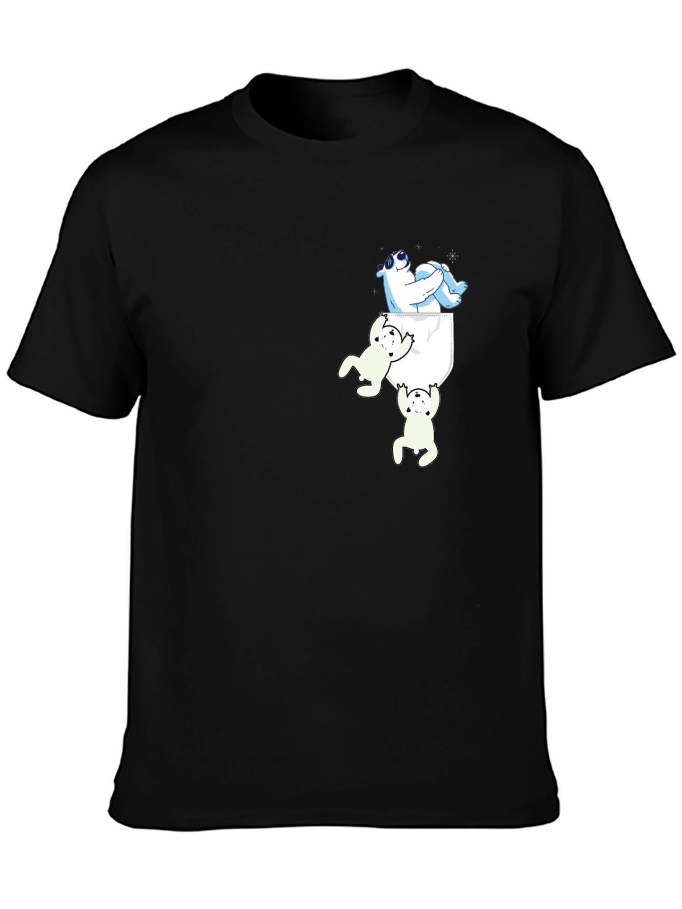 Bear Pocket Graphic Tee - Fun Novelty T-Shirt