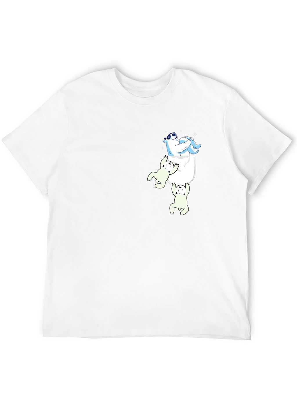 Bear Pocket Graphic Tee - Fun Novelty T-Shirt
