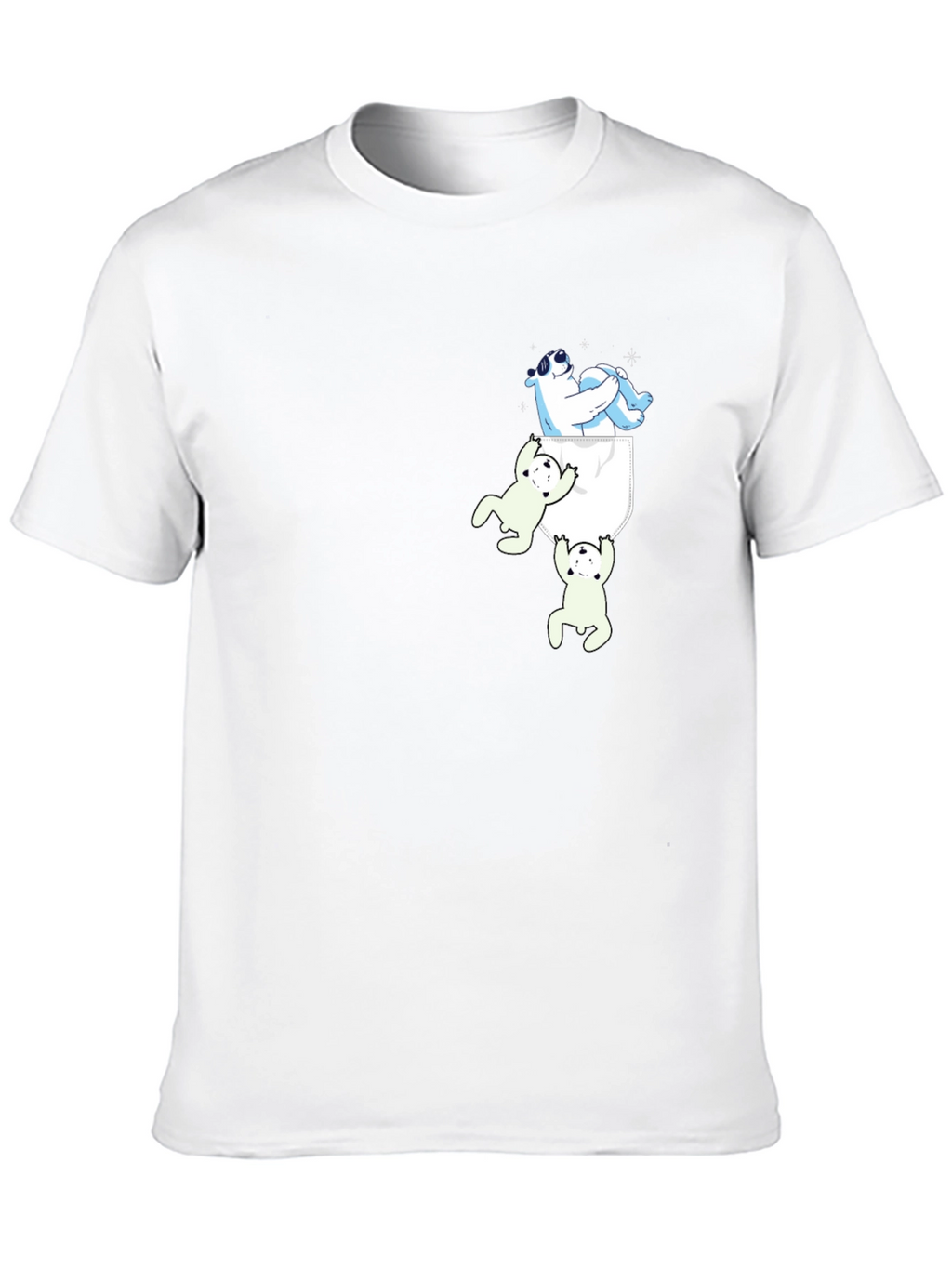 Bear Pocket Graphic Tee - Fun Novelty T-Shirt