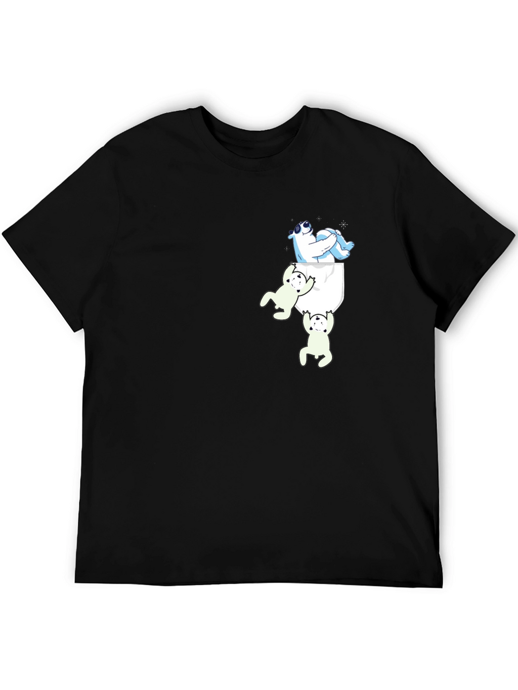 Bear Pocket Graphic Tee - Fun Novelty T-Shirt