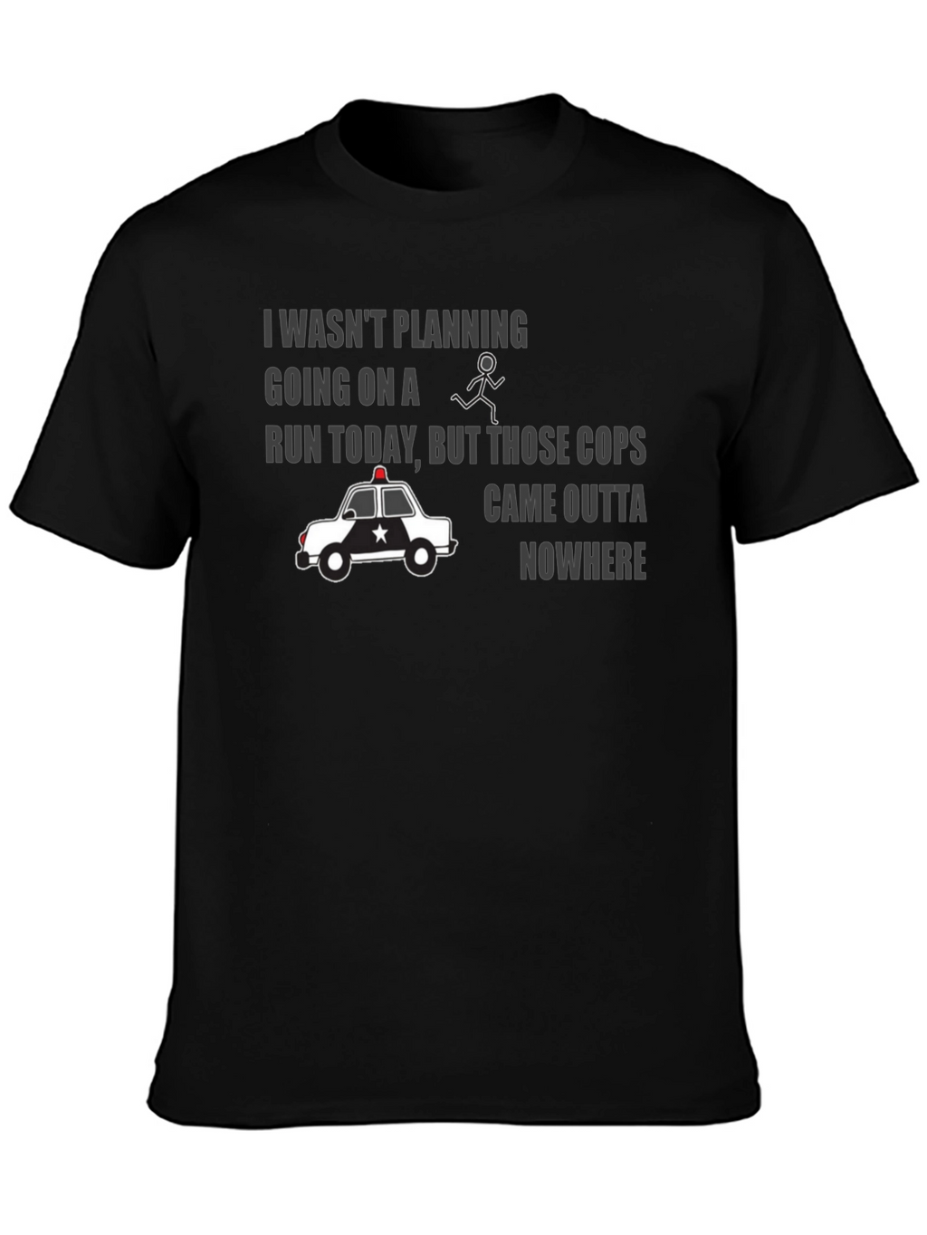 Funny Police Chase Graphic T-Shirt