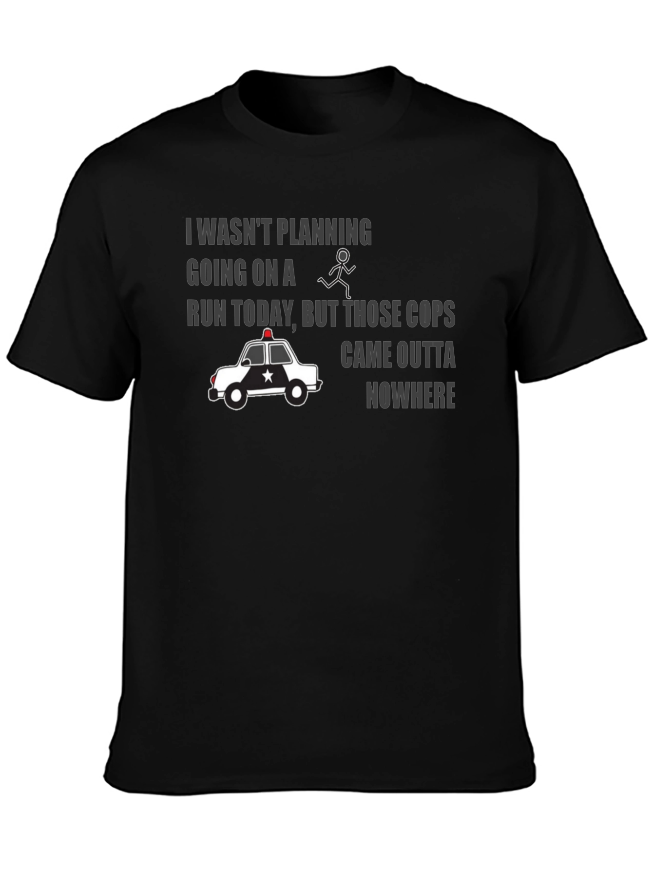 Funny Police Chase Graphic T-Shirt
