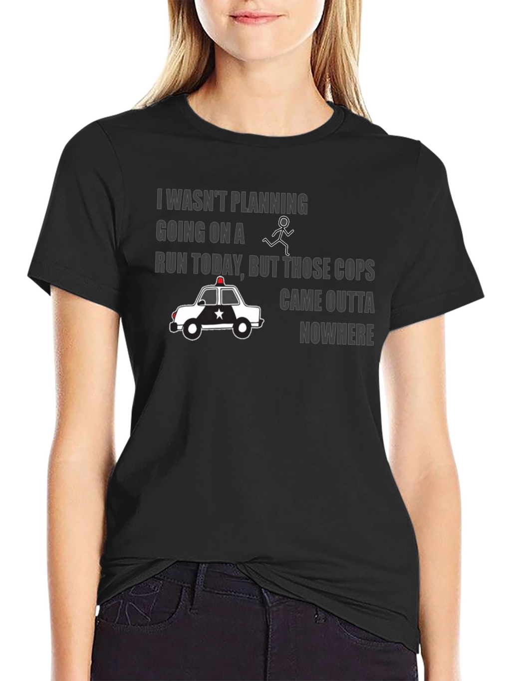 Funny Police Chase Graphic T-Shirt