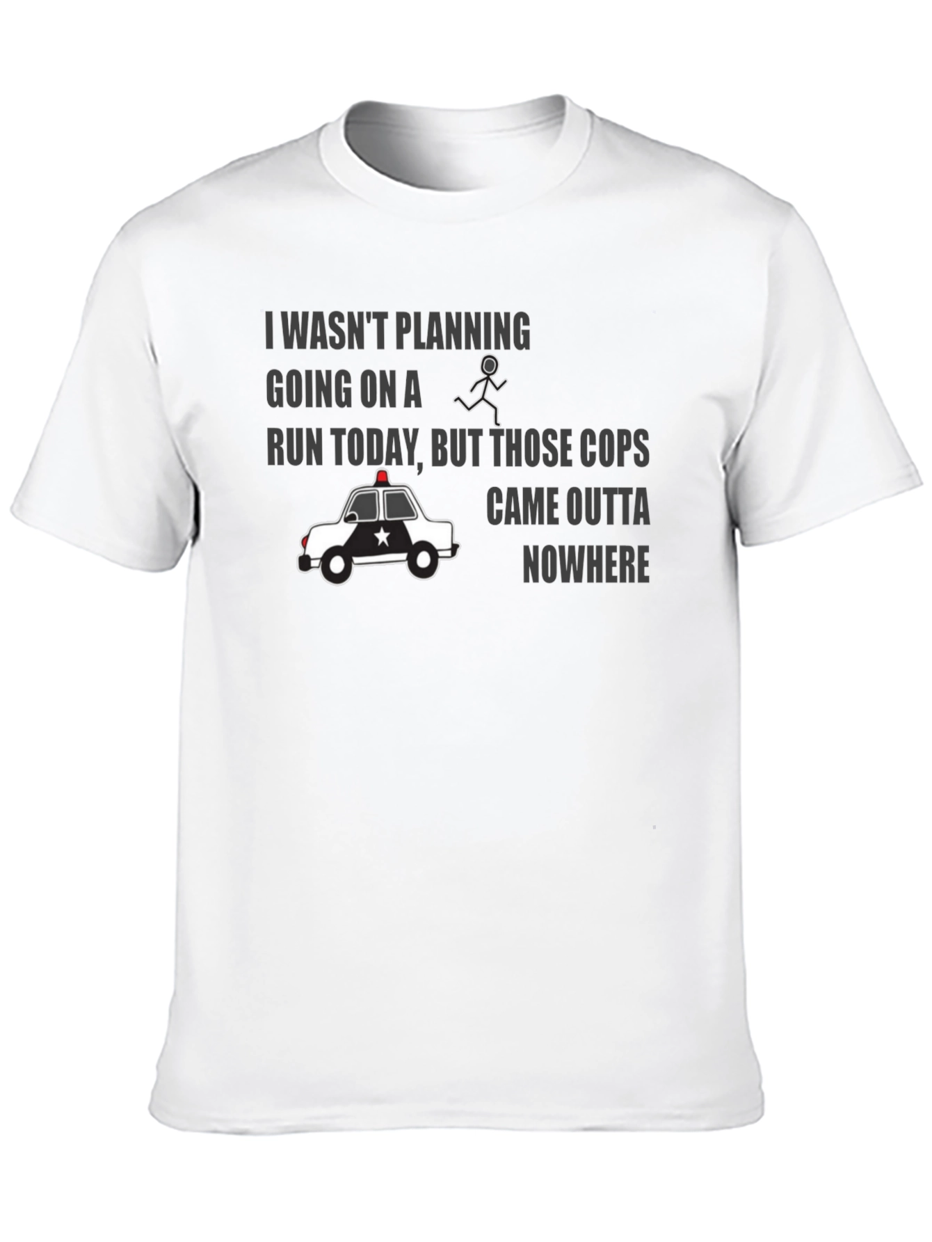 Funny Police Chase Graphic T-Shirt