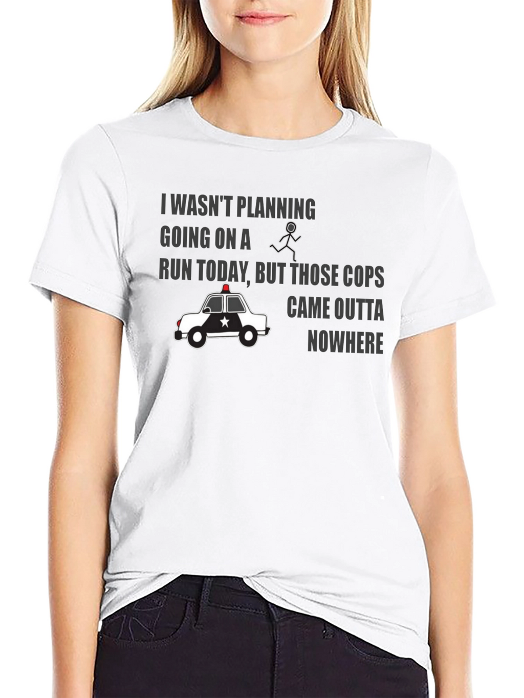 Funny Police Chase Graphic T-Shirt