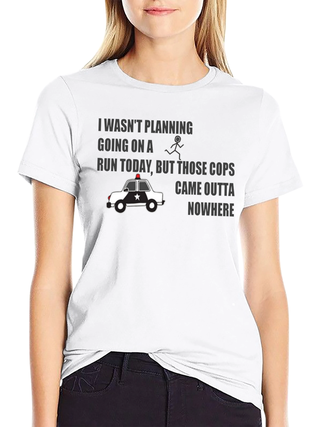 Funny Police Chase Graphic T-Shirt