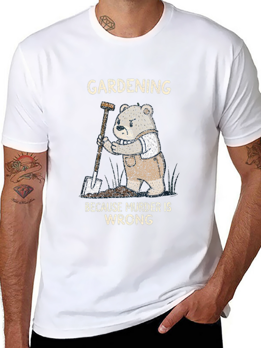 Gardening Because Murder Is Wrong Funny T-Shirt