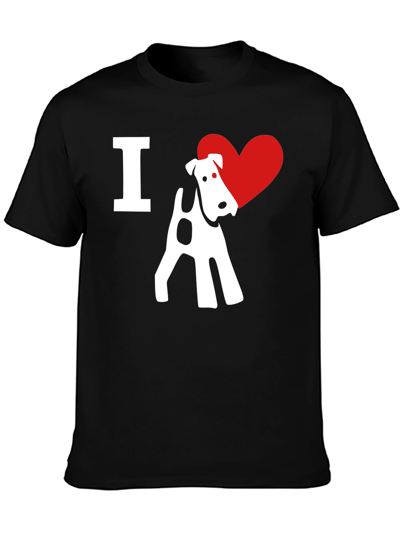 I Love Fox Terrier Black T-Shirt
