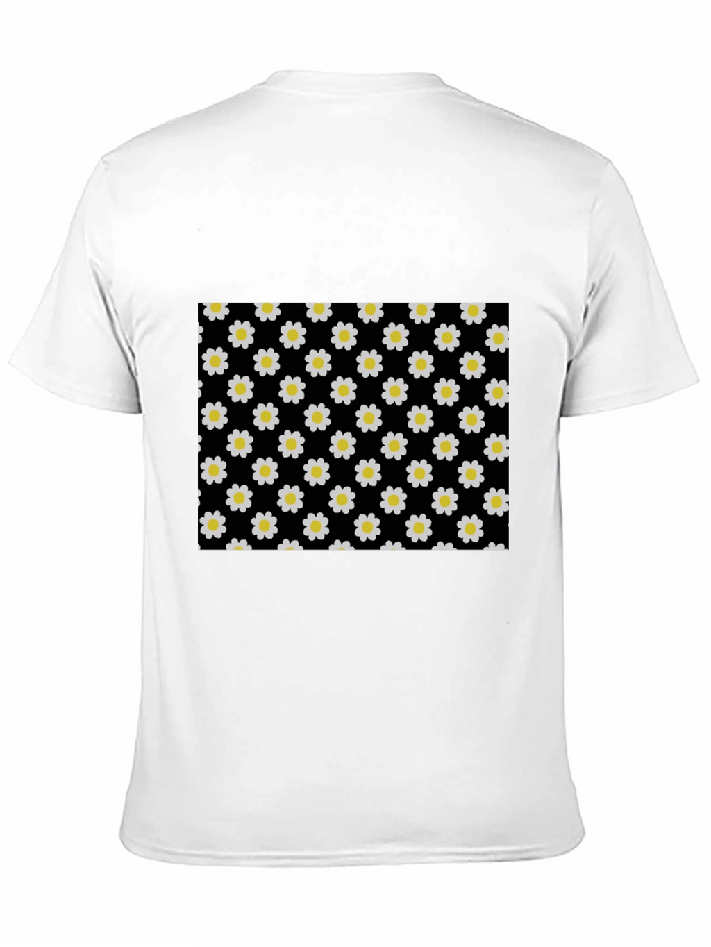 Black Daisy Pattern T-Shirt