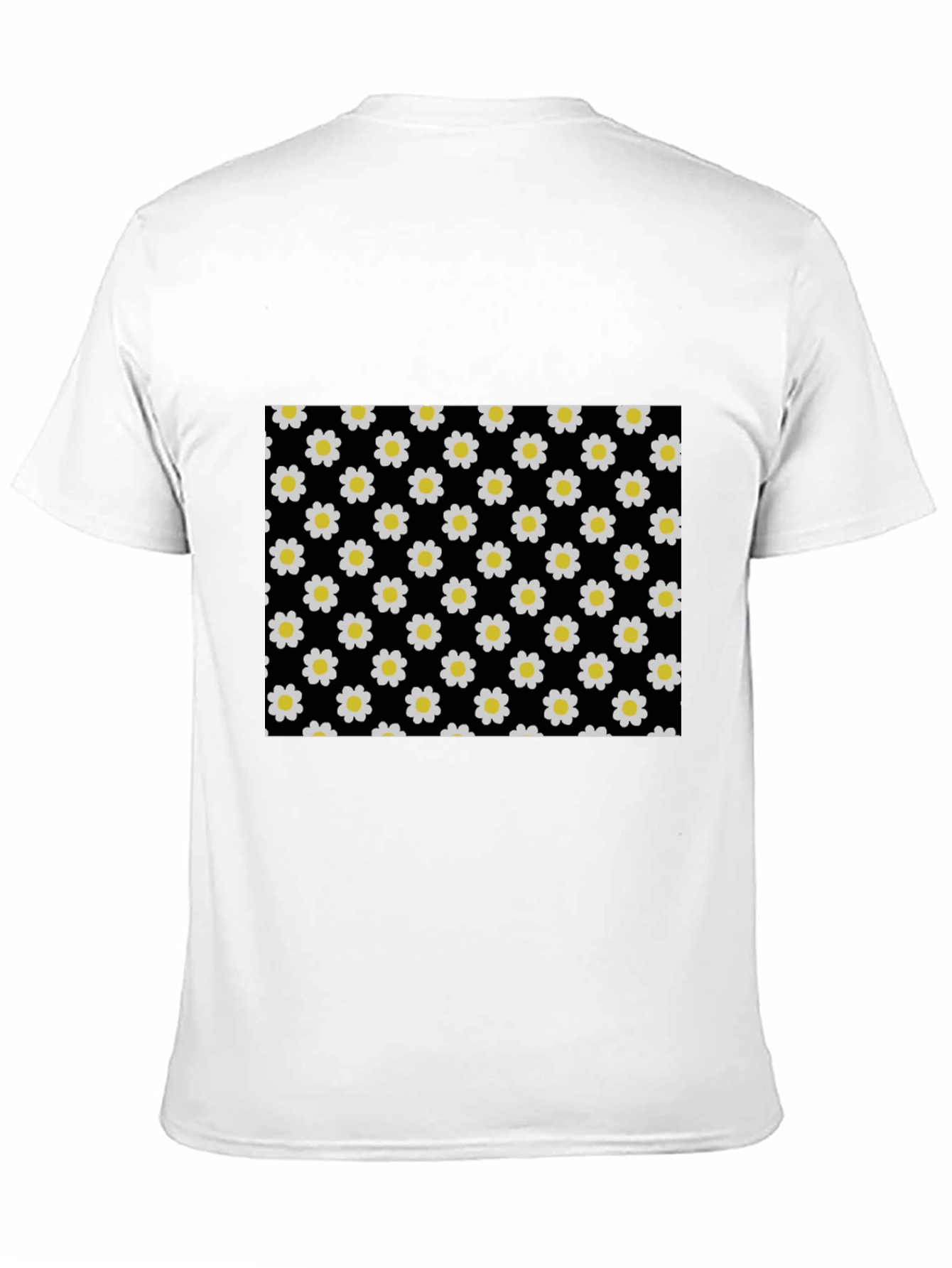 Black Daisy Pattern T-Shirt