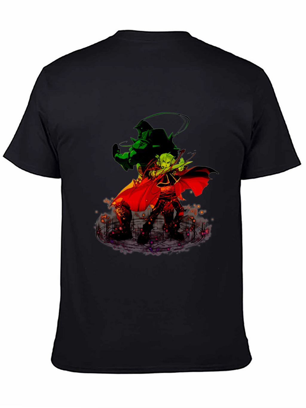 Anime Duo Graphic T-Shirt - Black Cotton Tee