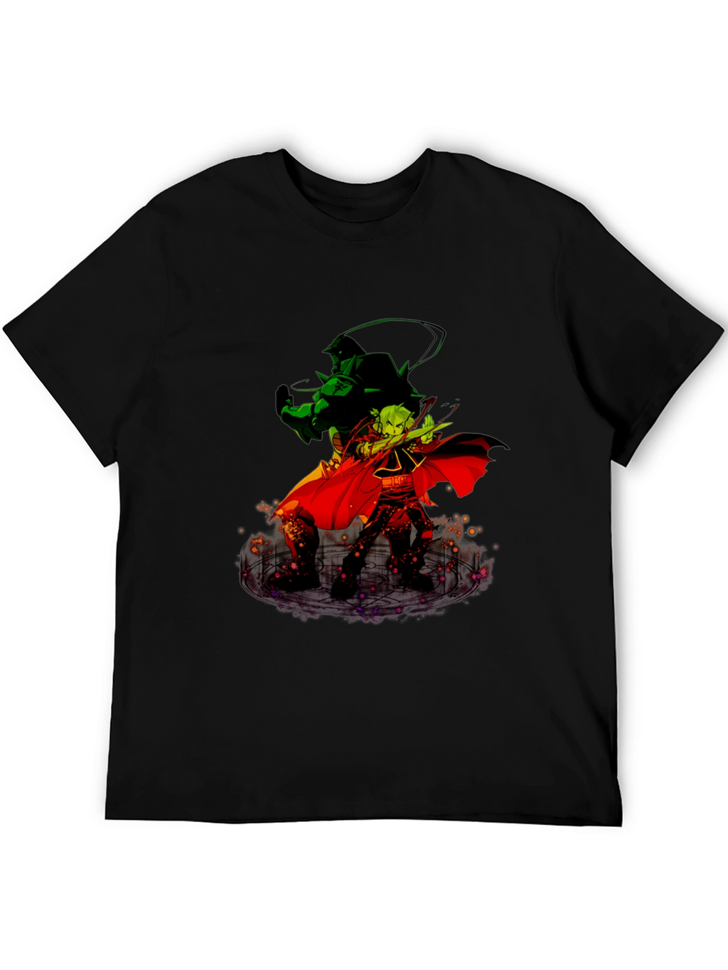 Anime Duo Graphic T-Shirt - Black Cotton Tee