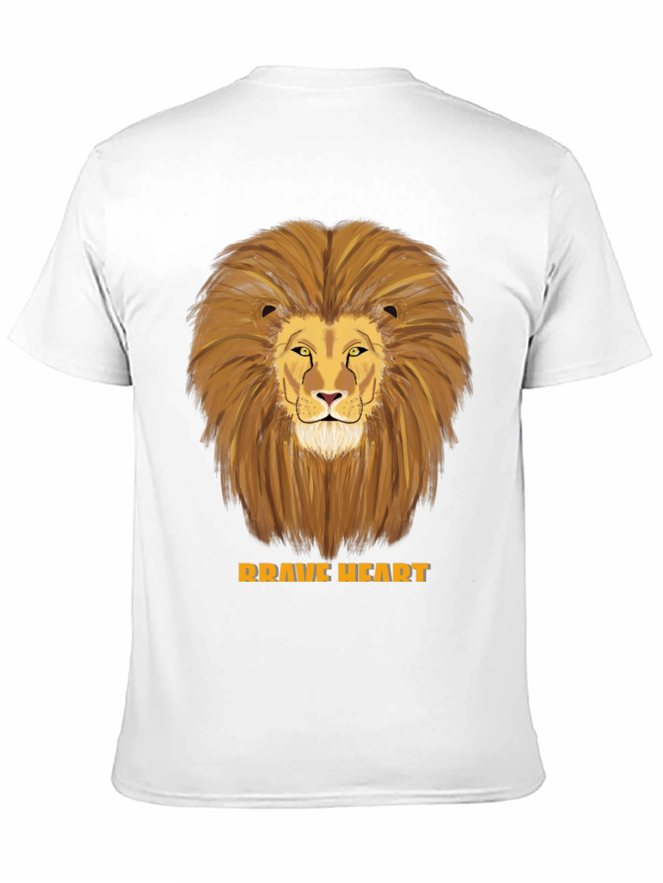 Brave Heart Lion Graphic T-Shirt - Black Cotton Tee