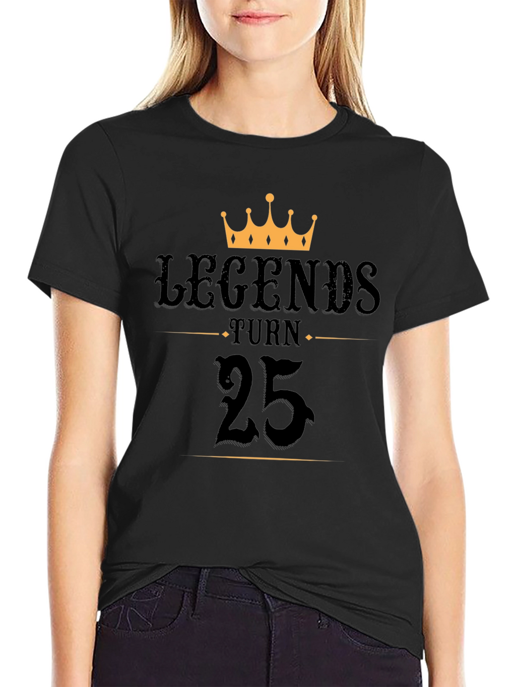 Legends Turn 25 Black Graphic T-Shirt
