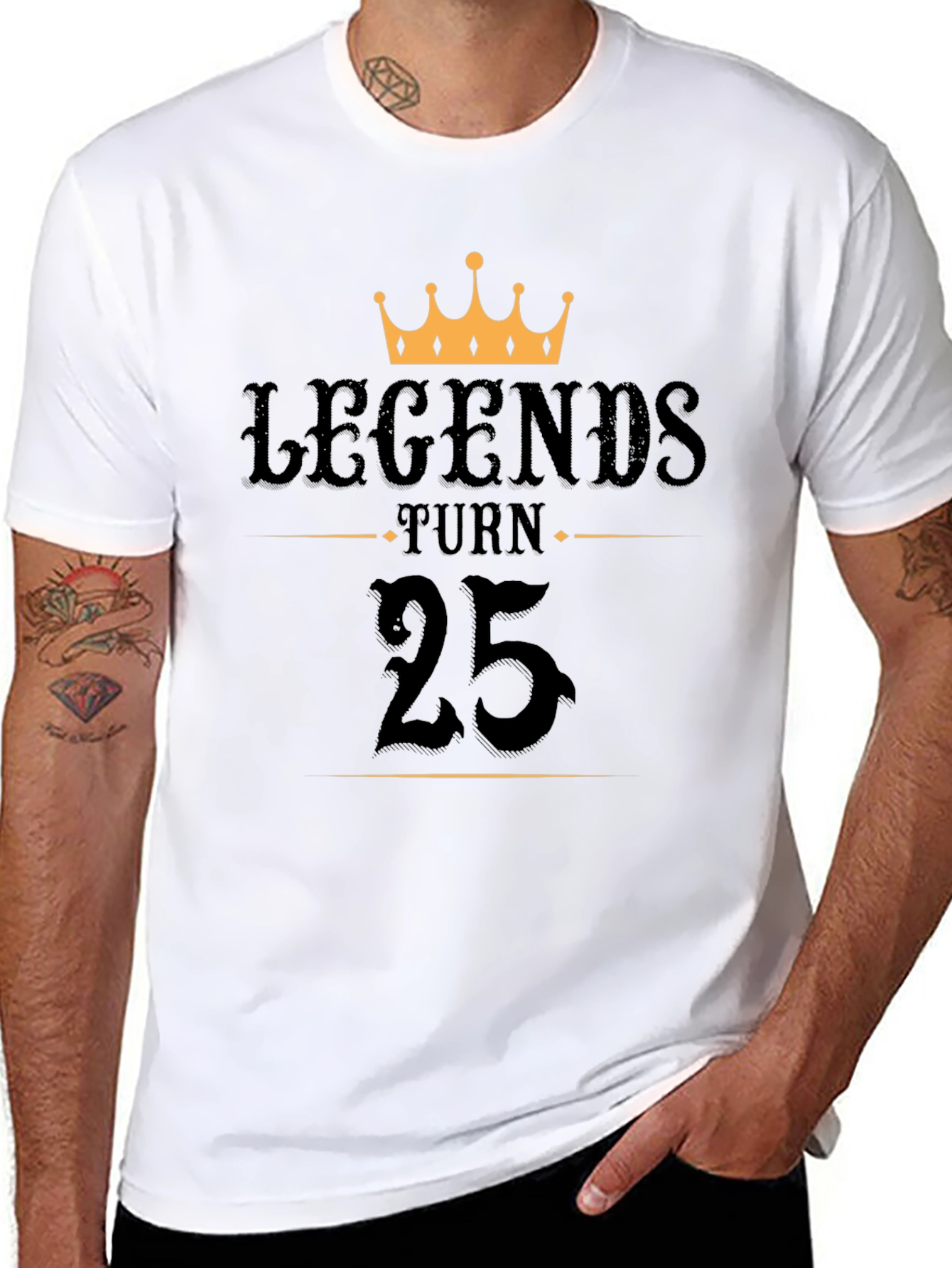 Legends Turn 25 Black Graphic T-Shirt