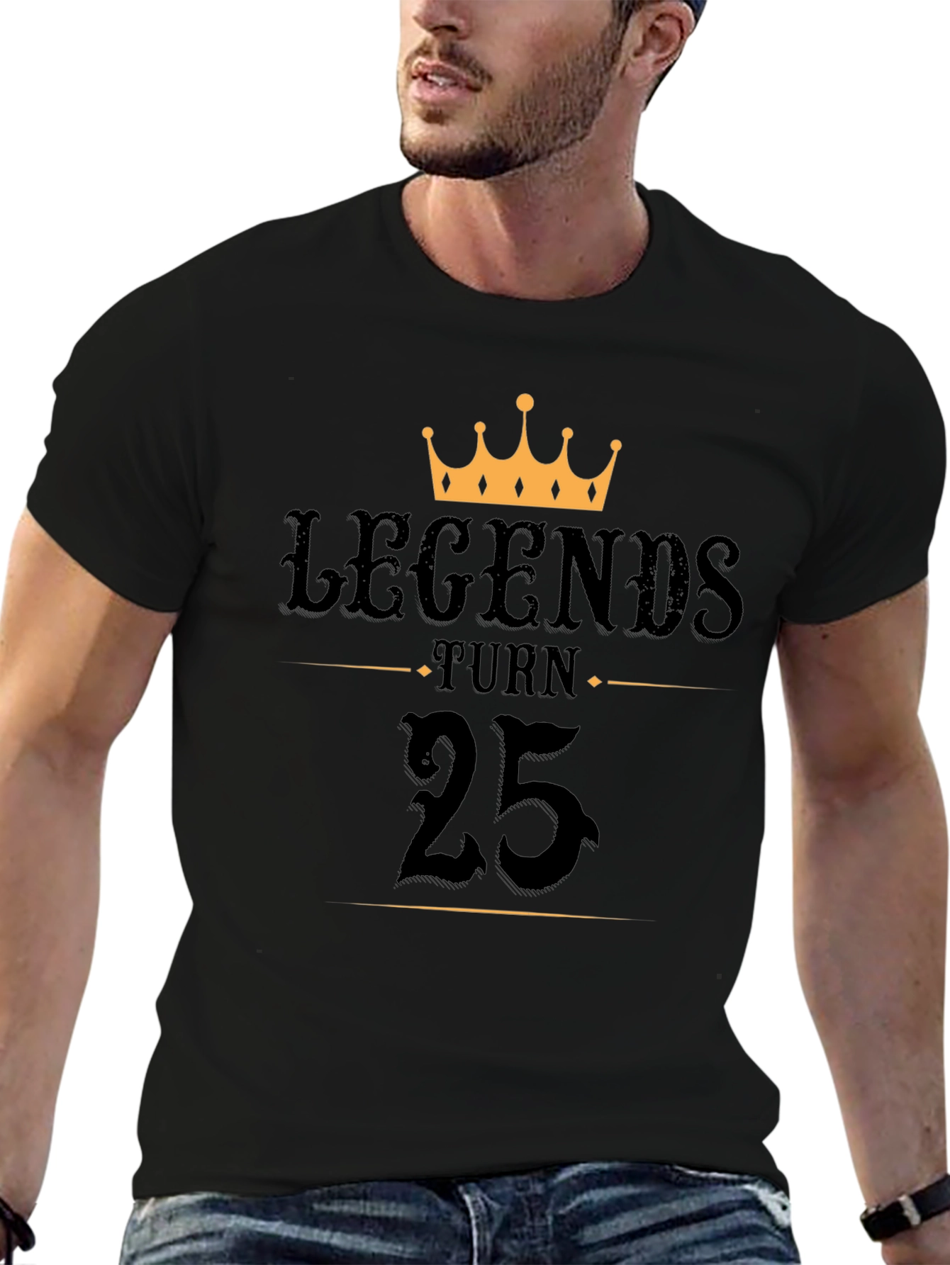 Legends Turn 25 Black Graphic T-Shirt