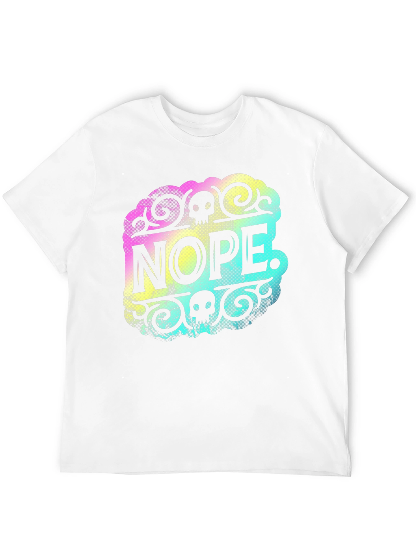 Nope Graphic Tee - Skull Accent - Soft Black T-Shirt