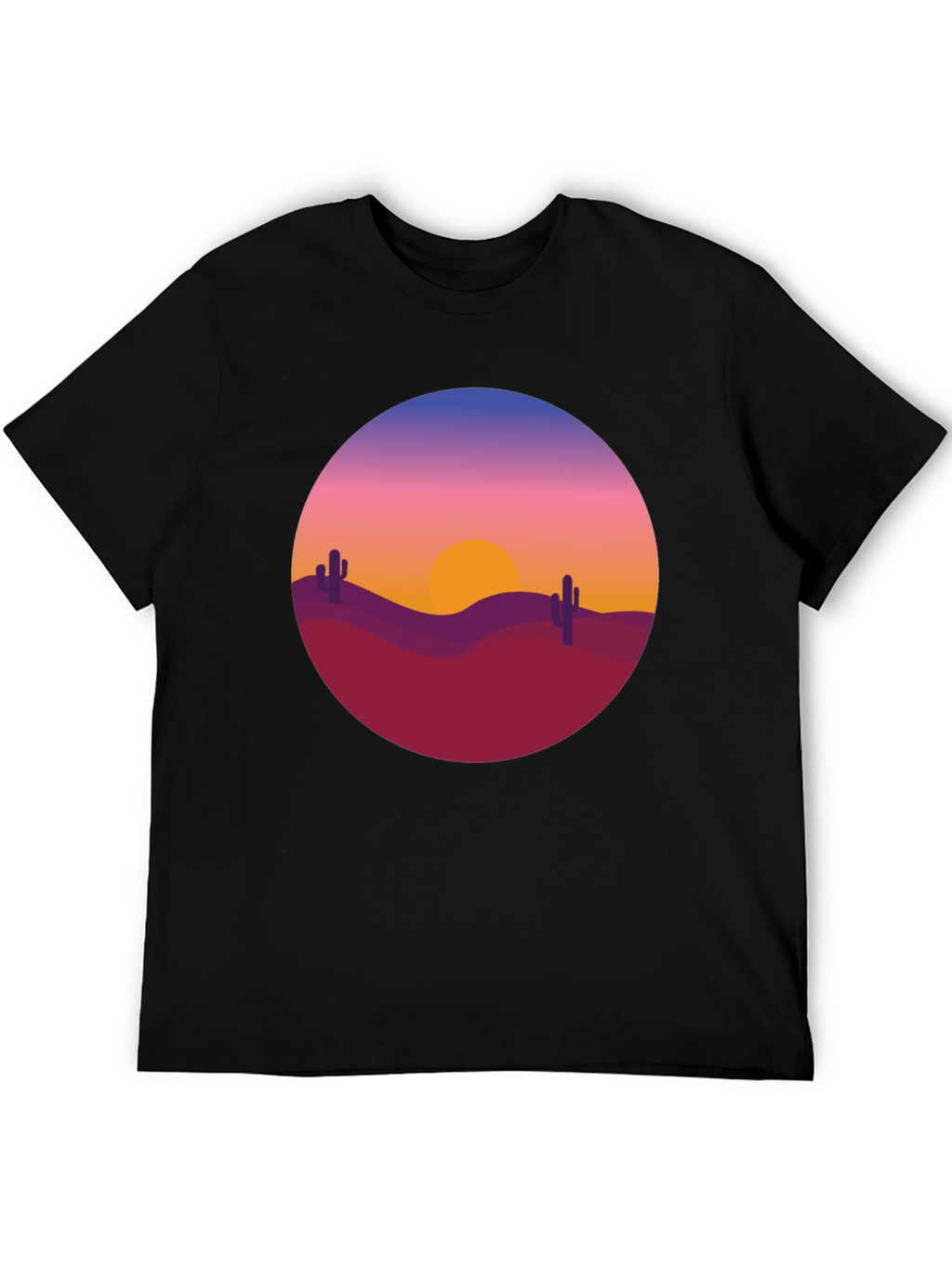 Desert Sunset Graphic Tee - Black