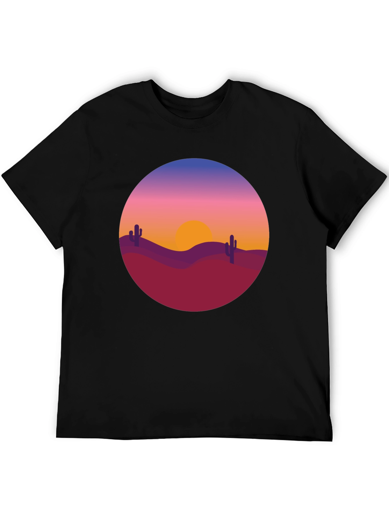 Desert Sunset Graphic Tee - Black