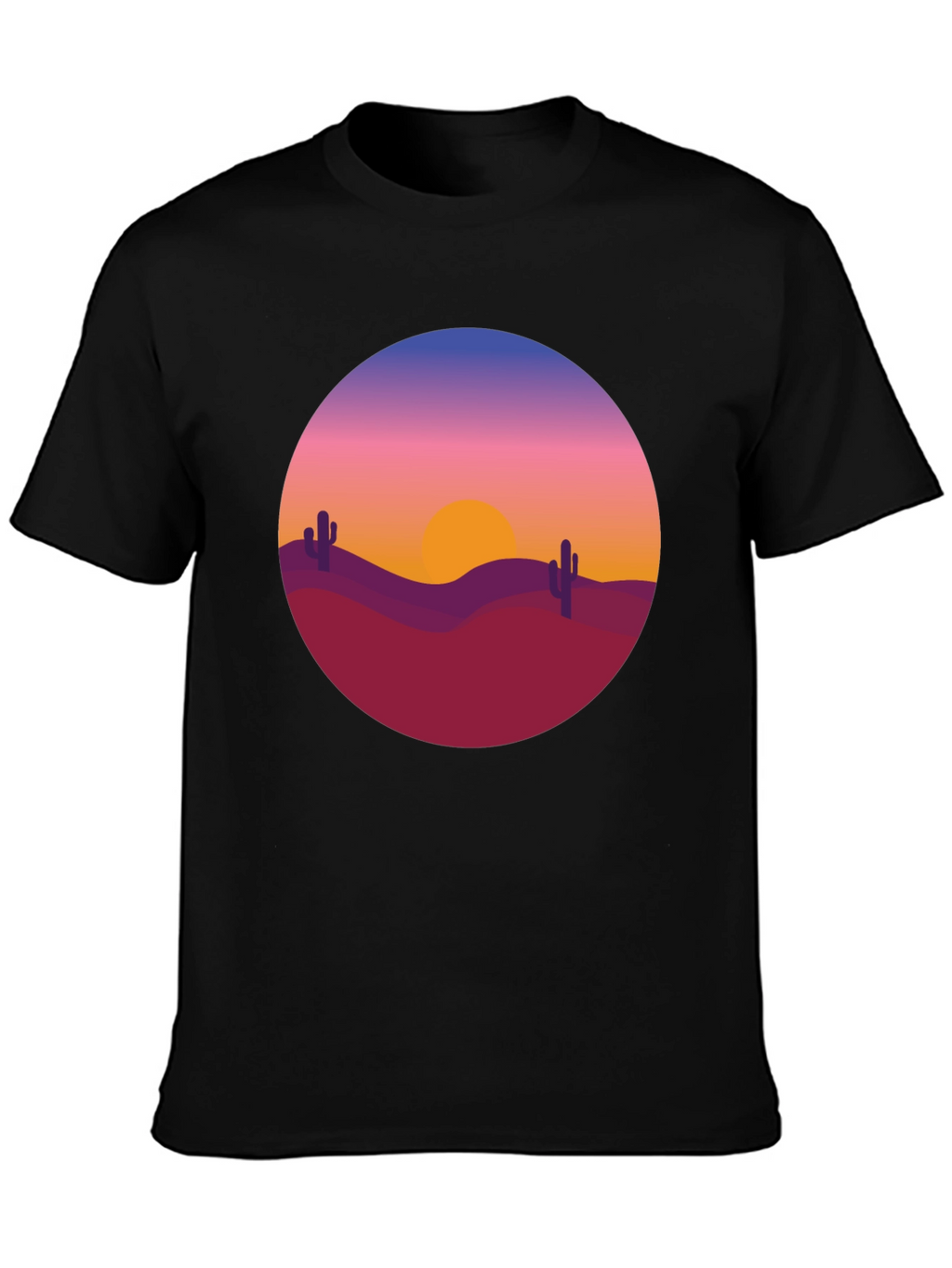 Desert Sunset Graphic Tee - Black