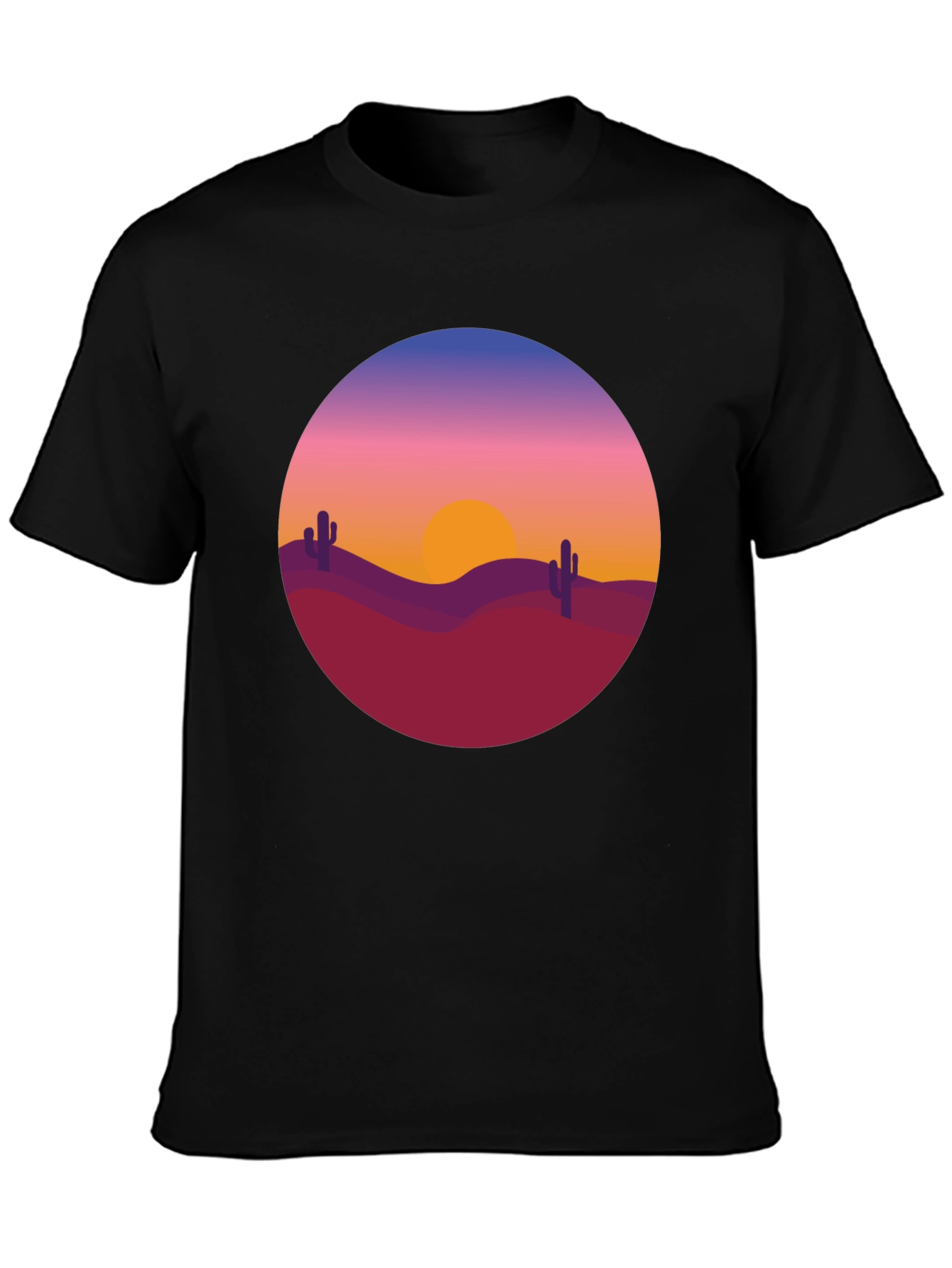 Desert Sunset Graphic Tee - Black