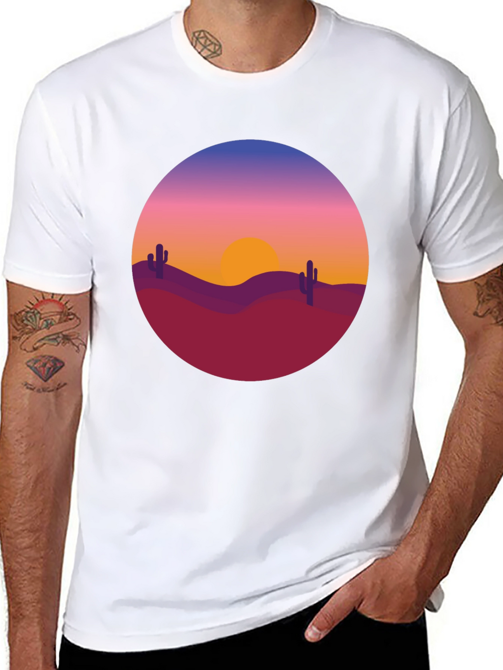Desert Sunset Graphic Tee - Black