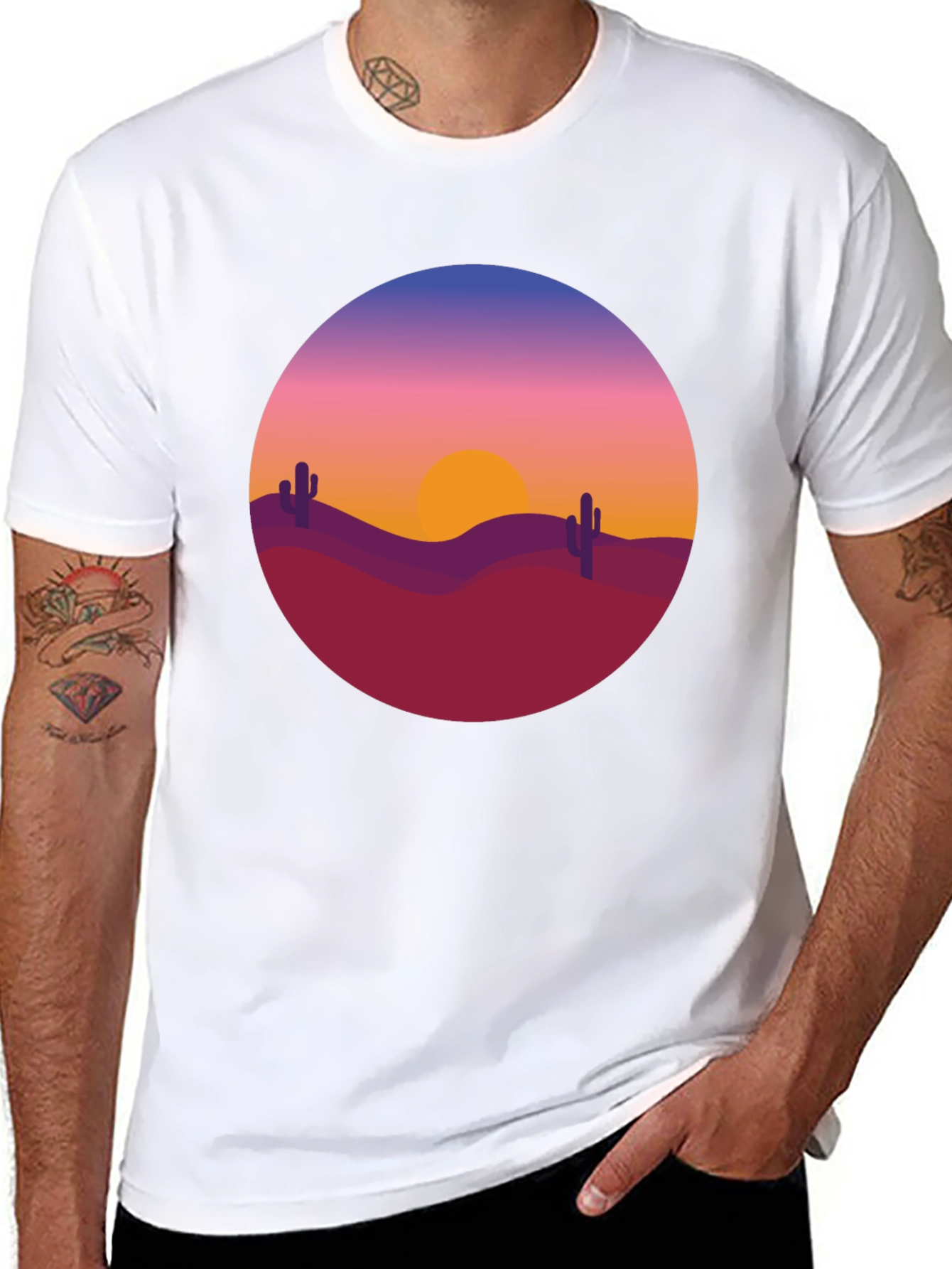 Desert Sunset Graphic Tee - Black