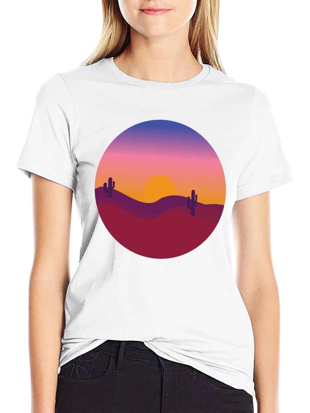 Desert Sunset Graphic Tee - Black