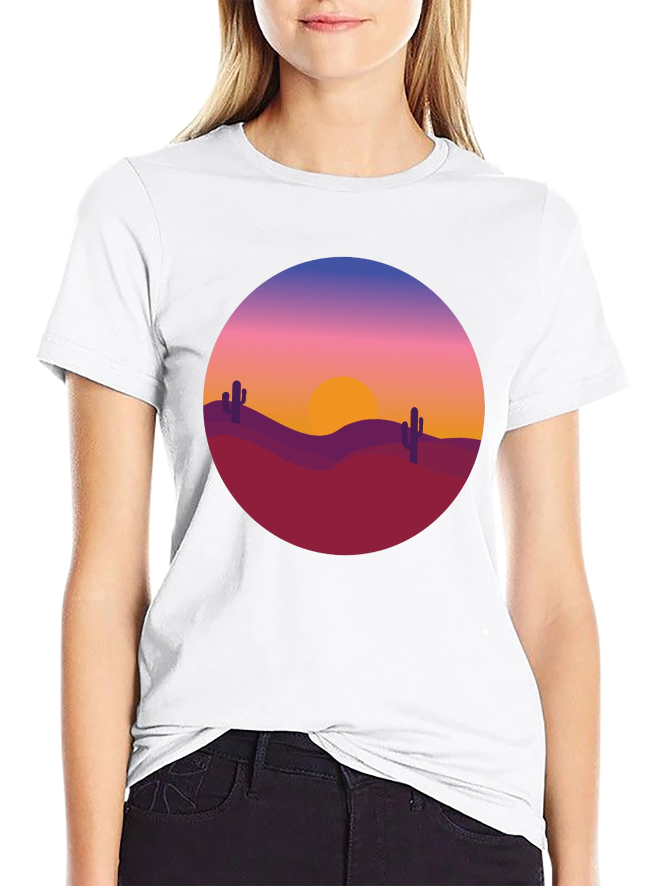 Desert Sunset Graphic Tee - Black