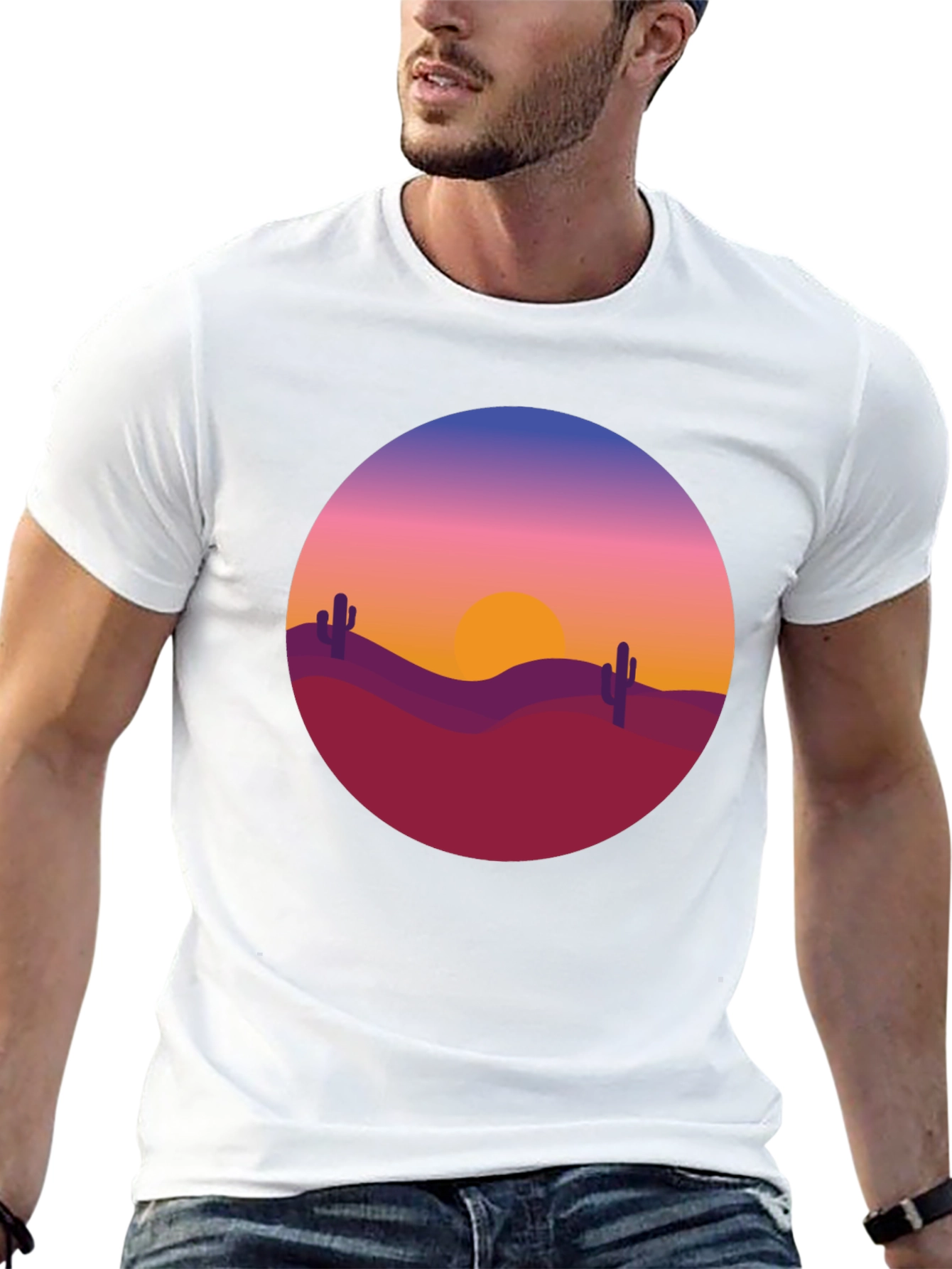 Desert Sunset Graphic Tee - Black