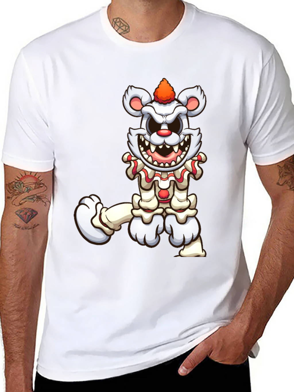 Creepy Clown Bear Graphic T-Shirt