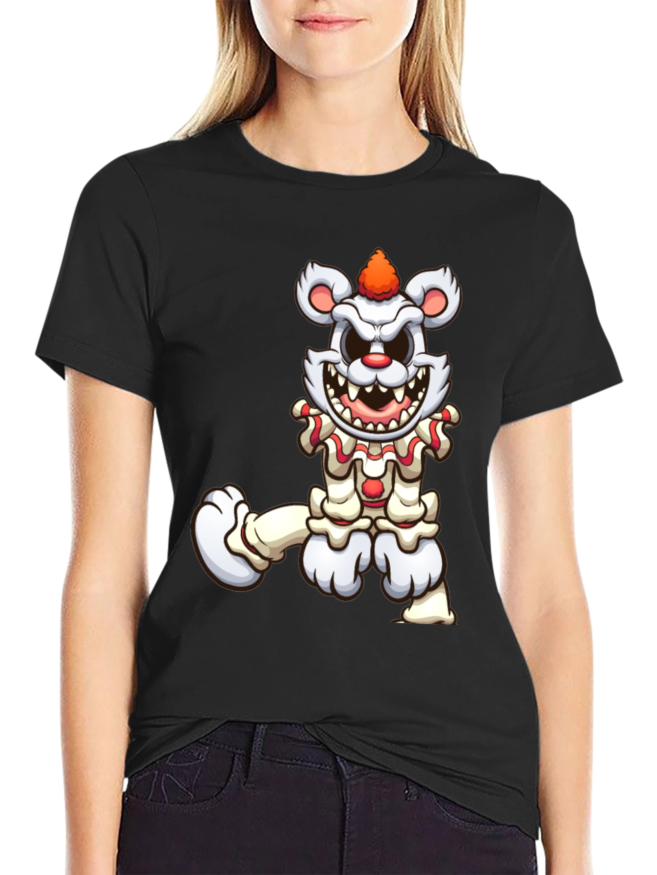 Creepy Clown Bear Graphic T-Shirt
